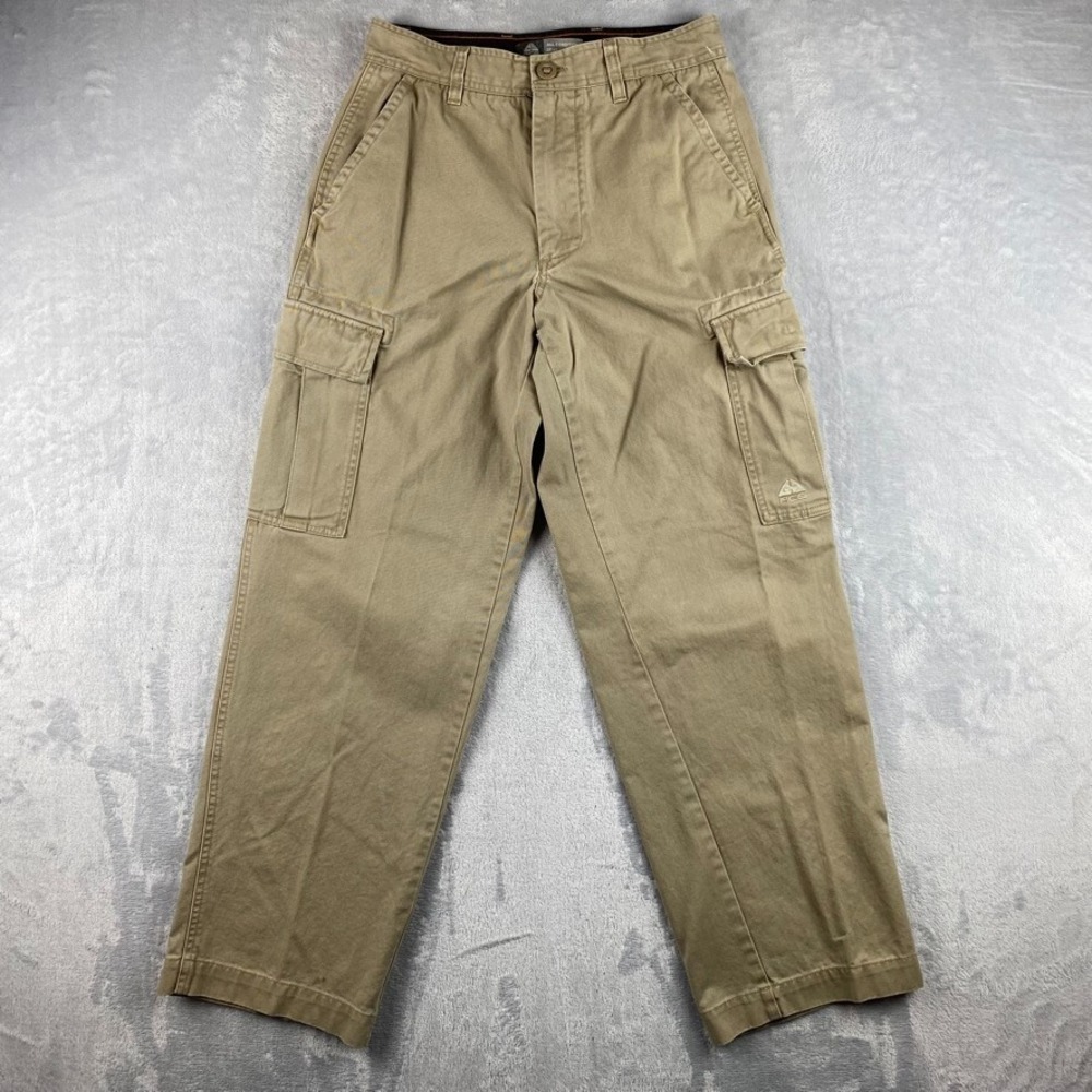Nike ACG Cargo Pants Mens 30x30 Beige Tan Y2K Baggy Wide Leg Flap Pockets